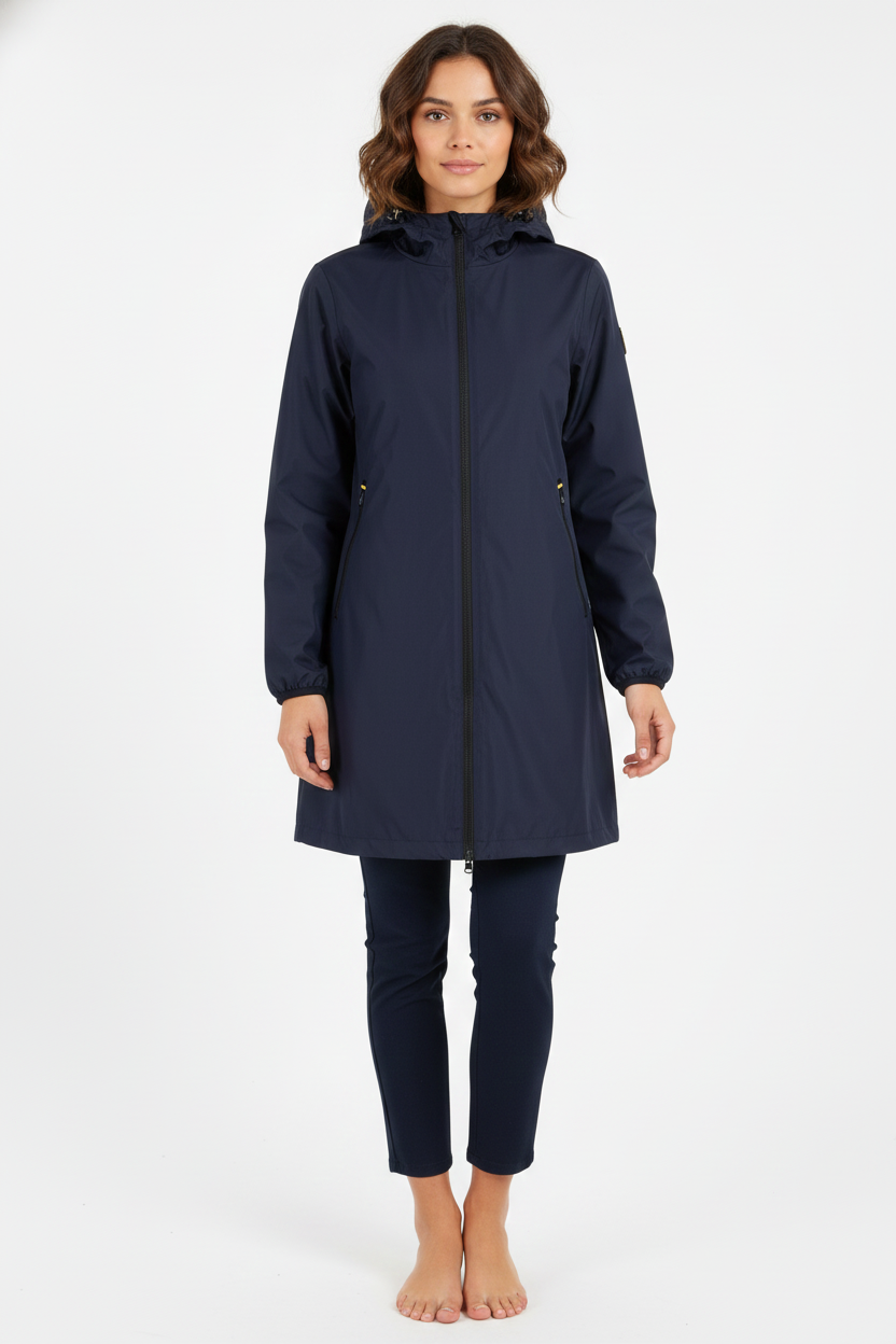 Ciesse Piumini giubbotto lungo donna Matilda blu con cappuccio