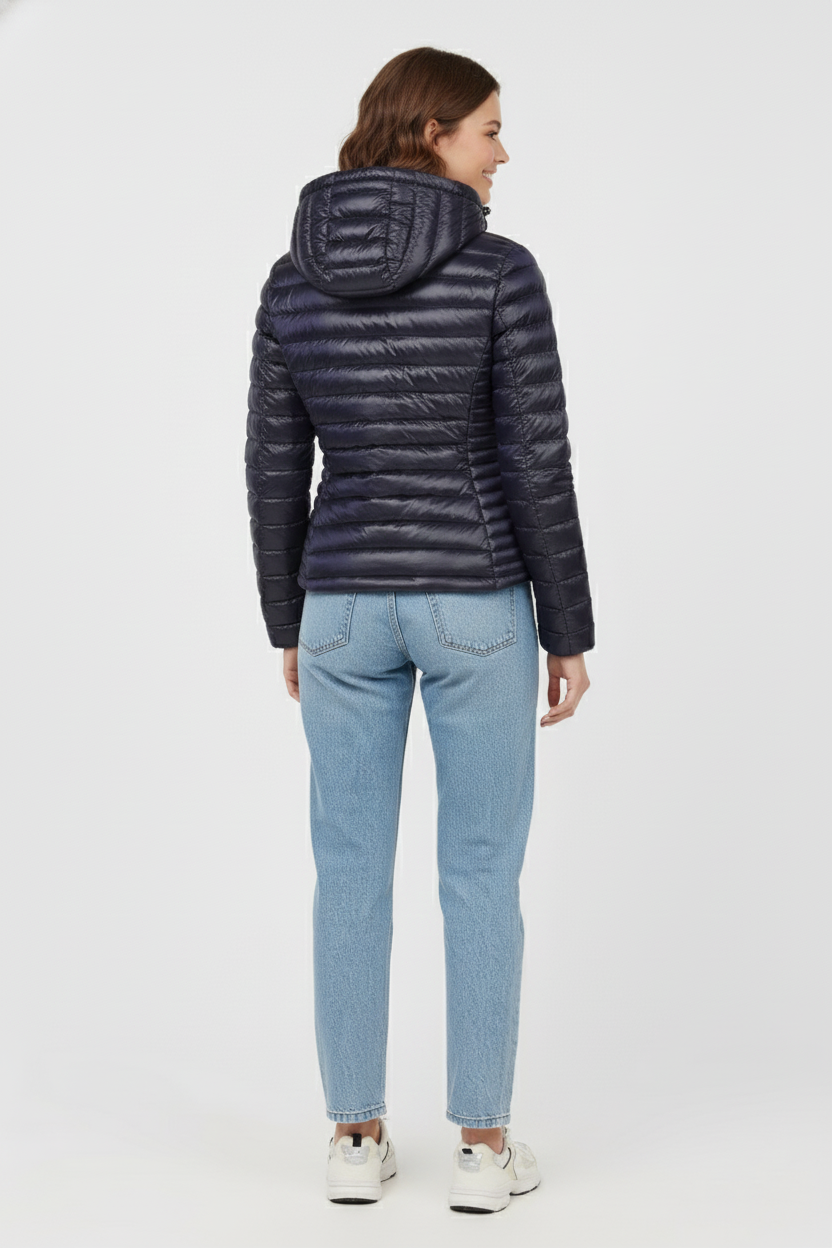 Ciesse Piumini Aghata giubbotto donna blu navy con cappuccio