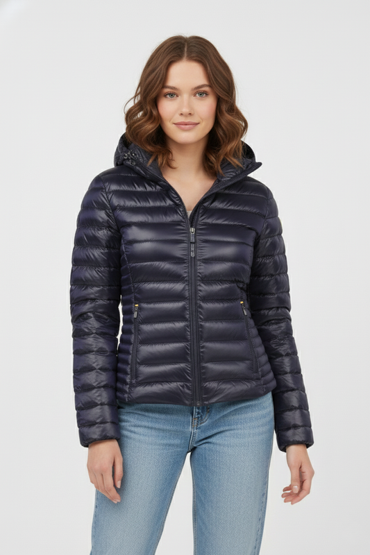 Ciesse Piumini Aghata giubbotto donna blu navy con cappuccio