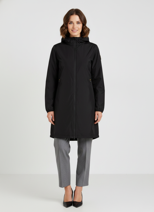 Ciesse Piumini giubbotto lungo donna Matilda nero con cappuccio