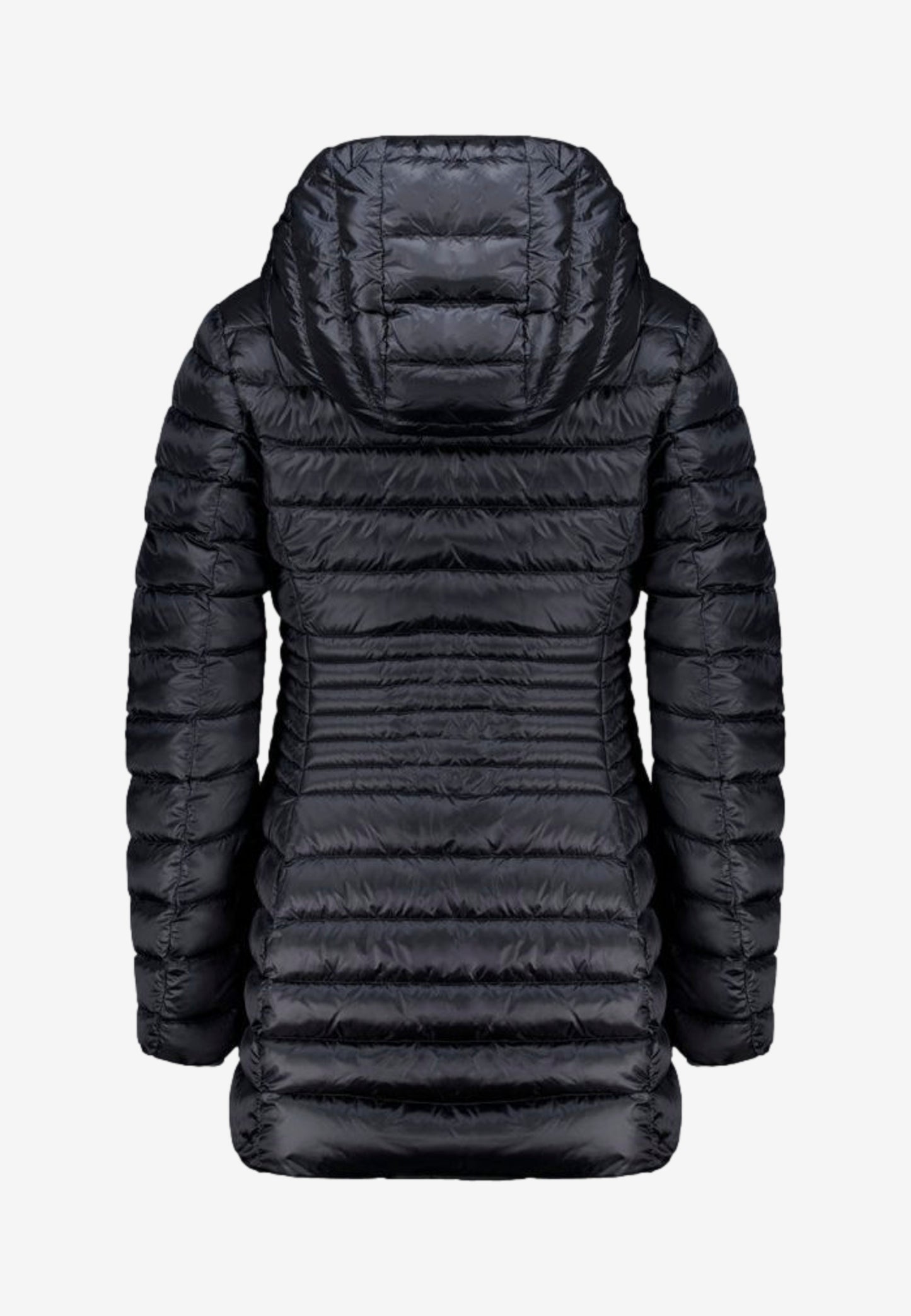 Ciesse Piumini giubbotto lungo donna Kalie nero reversibile con cappuccio