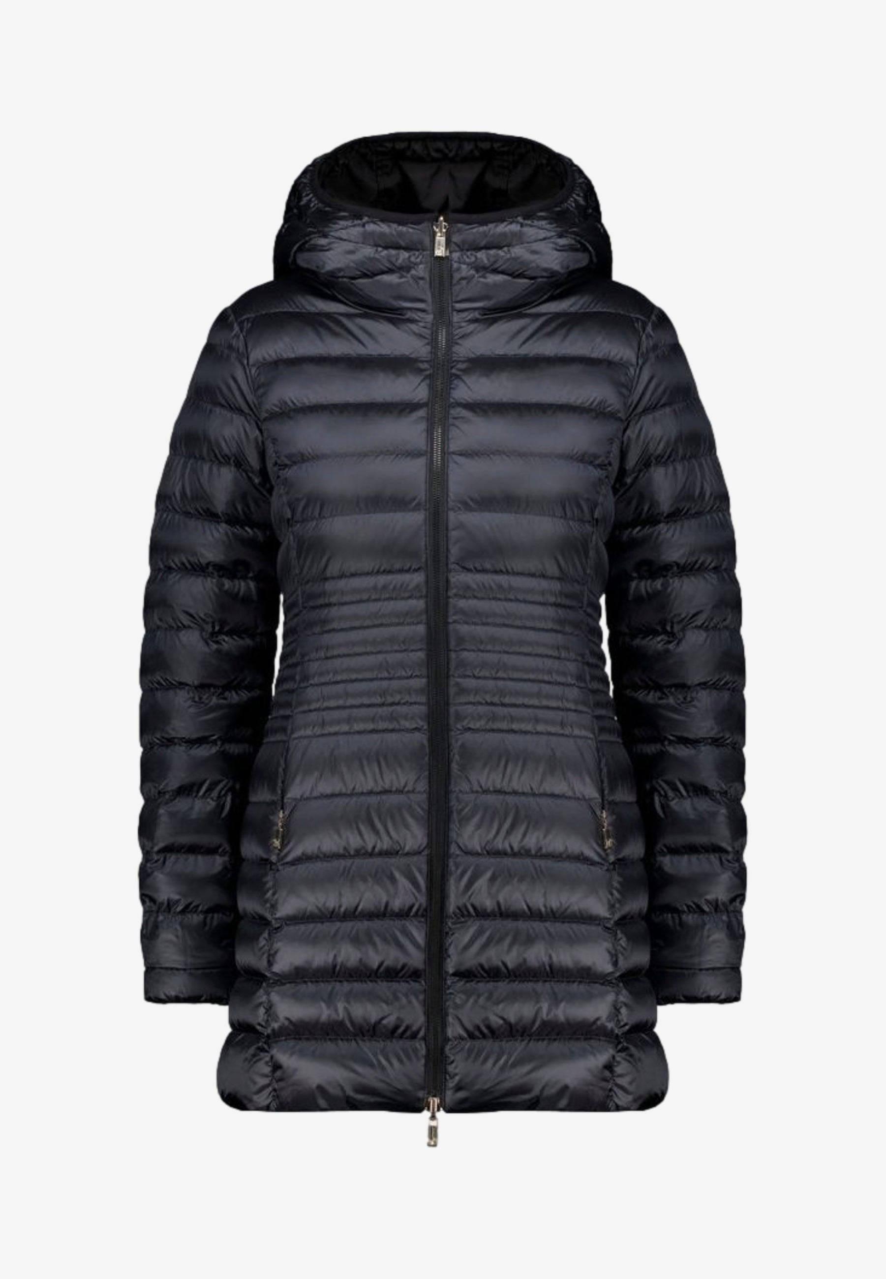 Ciesse Piumini giubbotto lungo donna Kalie nero reversibile con cappuccio