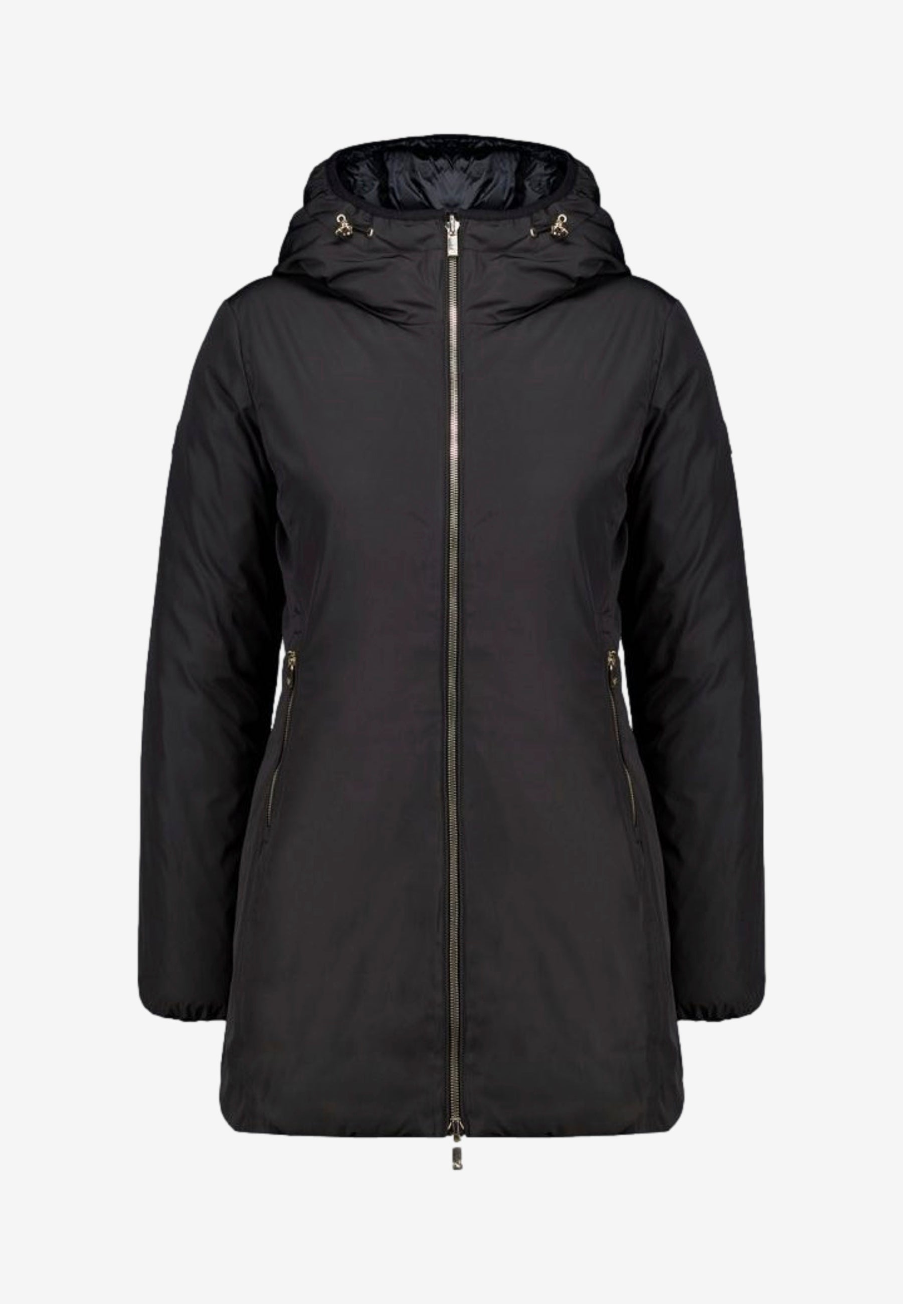 Ciesse Piumini giubbotto lungo donna Kalie nero reversibile con cappuccio