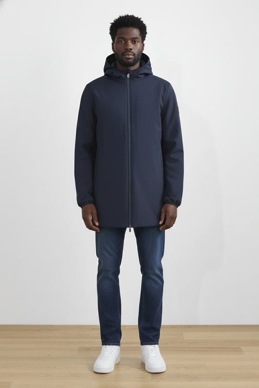 Ciesse Piumini Herdo 2.0 giubbotto lungo da uomo blu navy con cappuccio