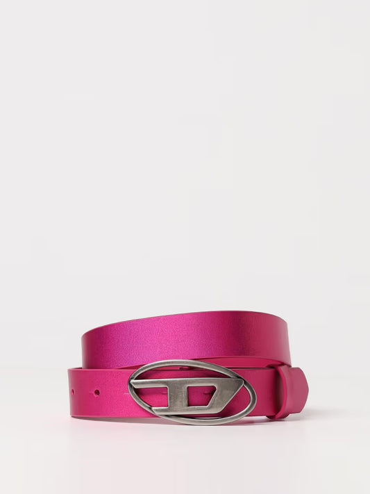 Diesel cintura fucsia bambina in lamina fibbia in metallo con logo