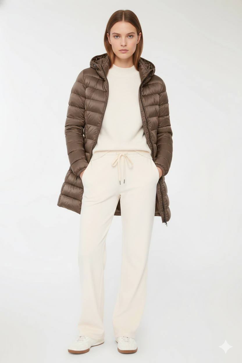 Colmar Piumino Deluxe Donna Marrone con Cappuccio