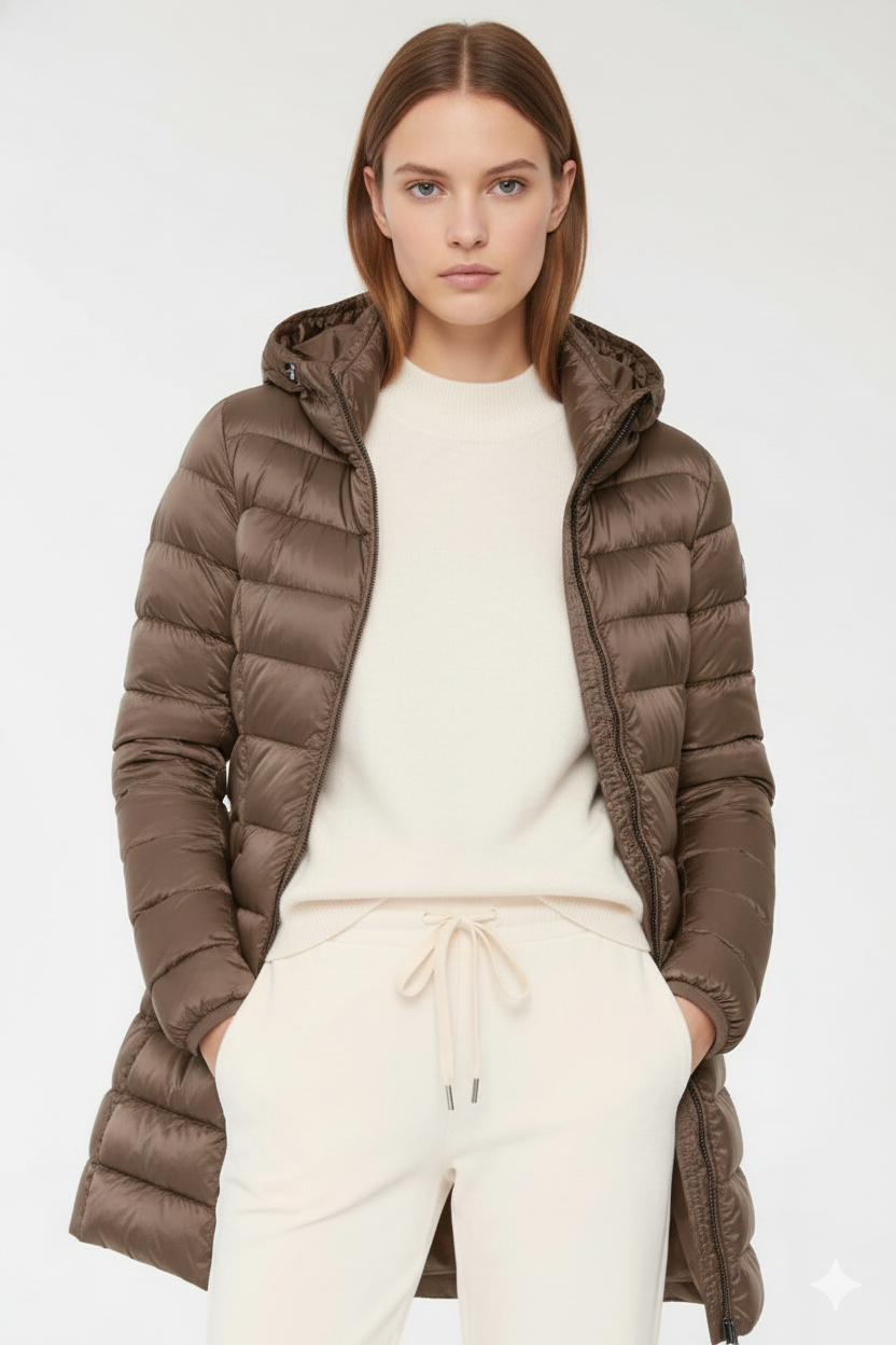 Colmar Piumino Deluxe Donna Marrone con Cappuccio