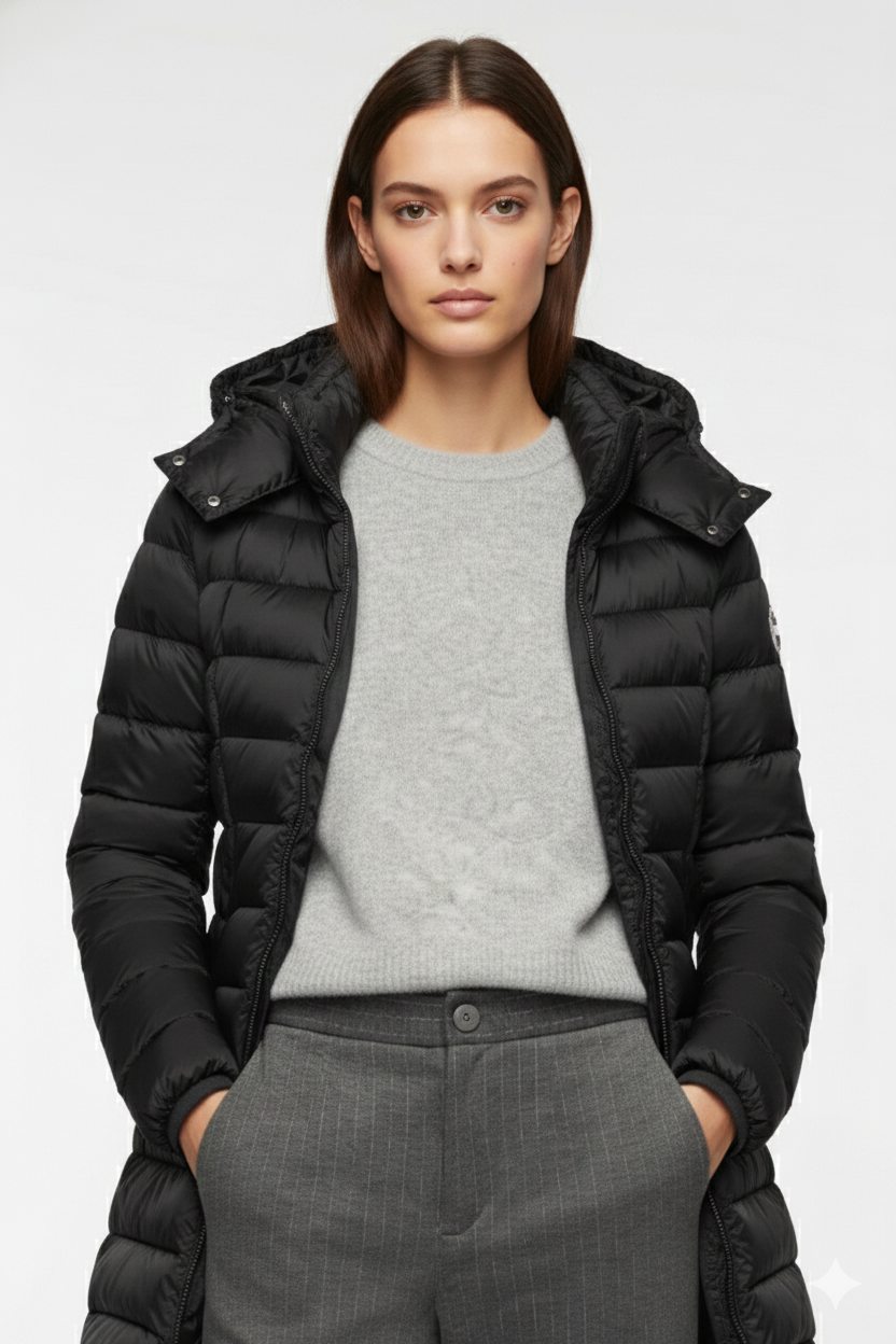 Colmar Piumino Deluxe Donna Nero con Cappuccio