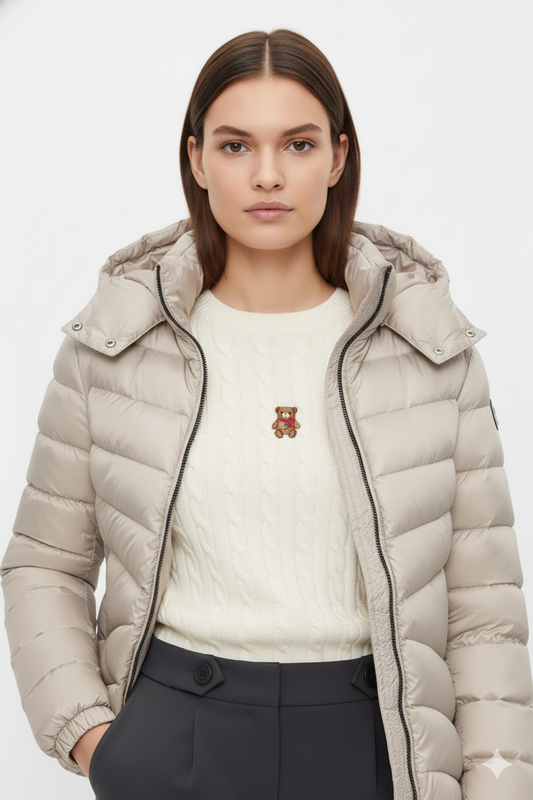 Colmar Piumino Donna Avorio Imbottito con Cappuccio