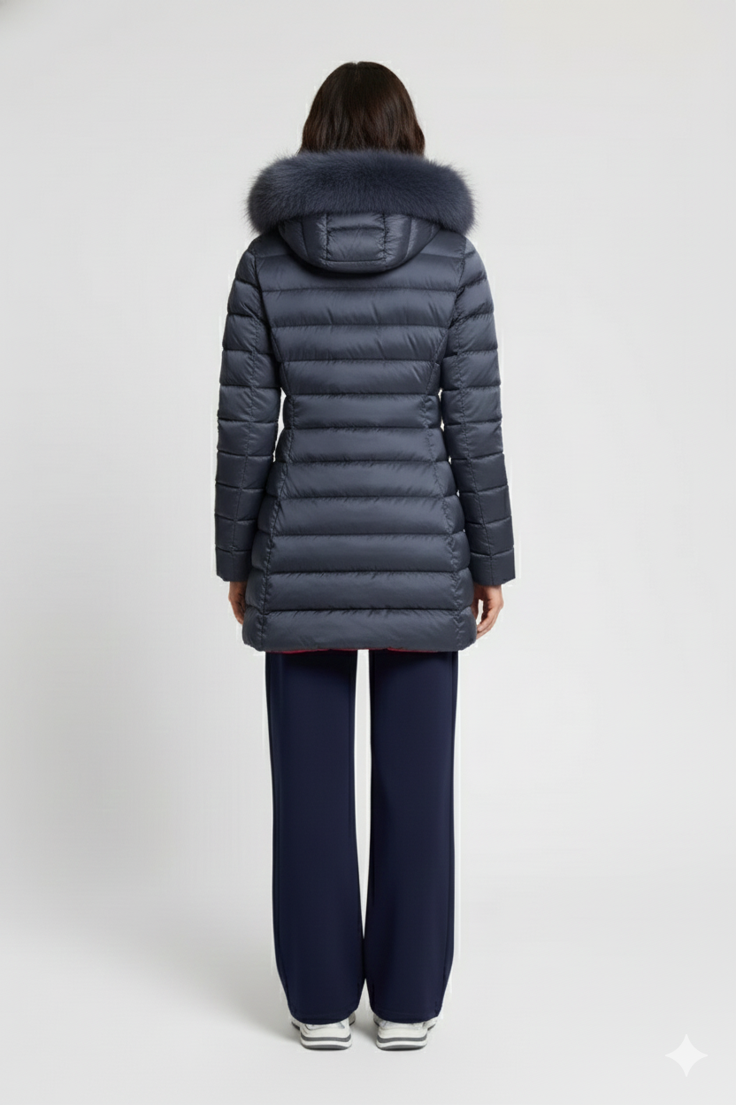 Colmar Piumino da Donna Grigio Imbottito con Cappuccio