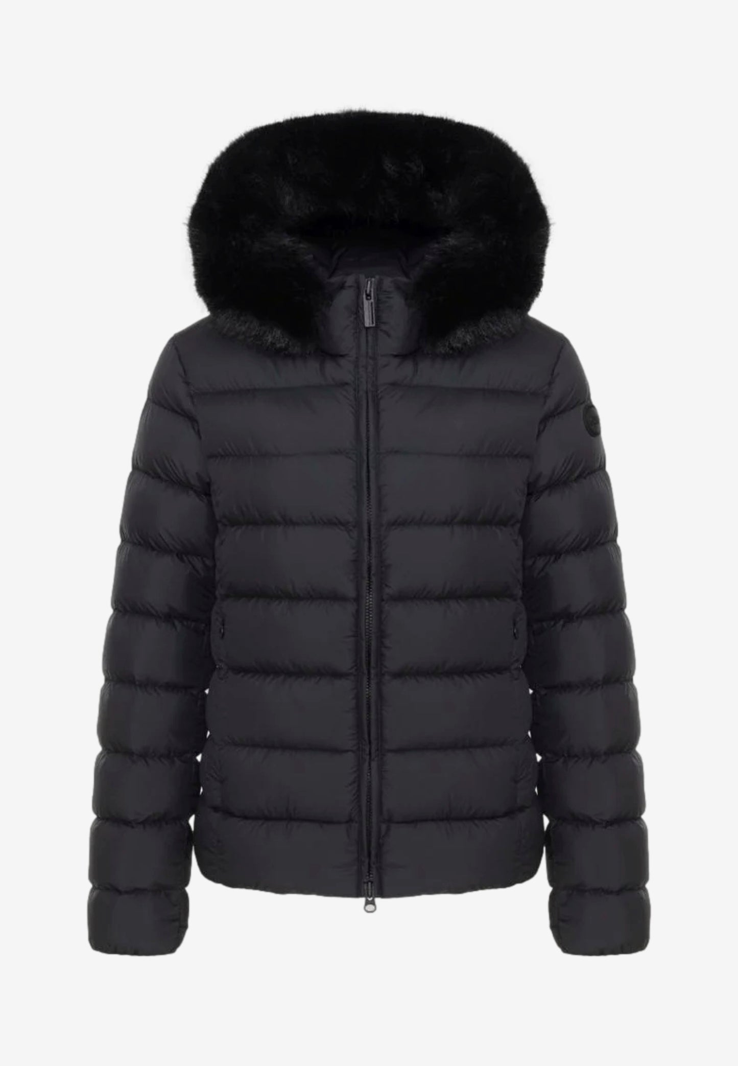 Colmar Piumino Donna Nero con Cappuccio e Eco-pelliccia