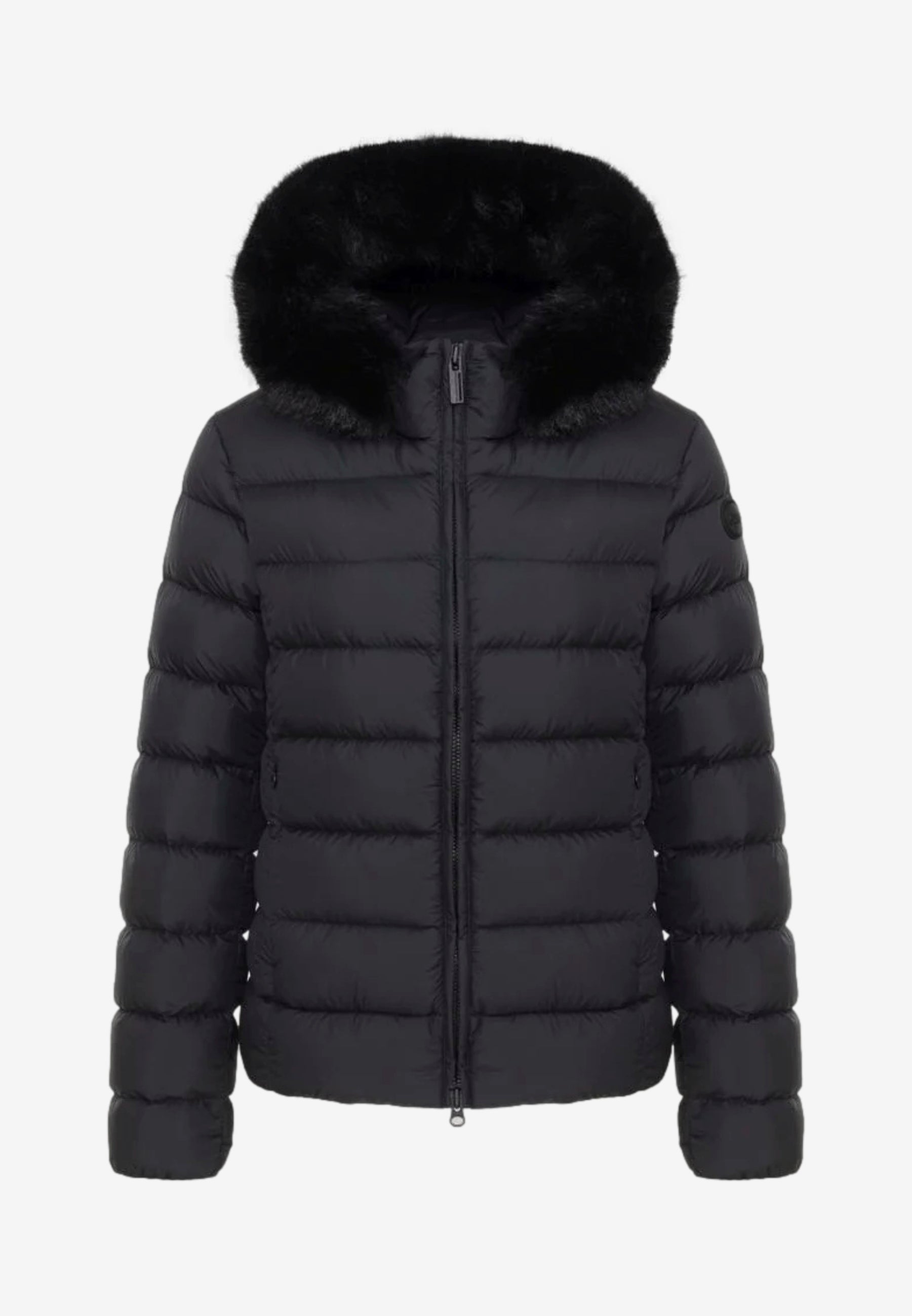 Colmar Piumino Donna Nero con Cappuccio e Eco-pelliccia