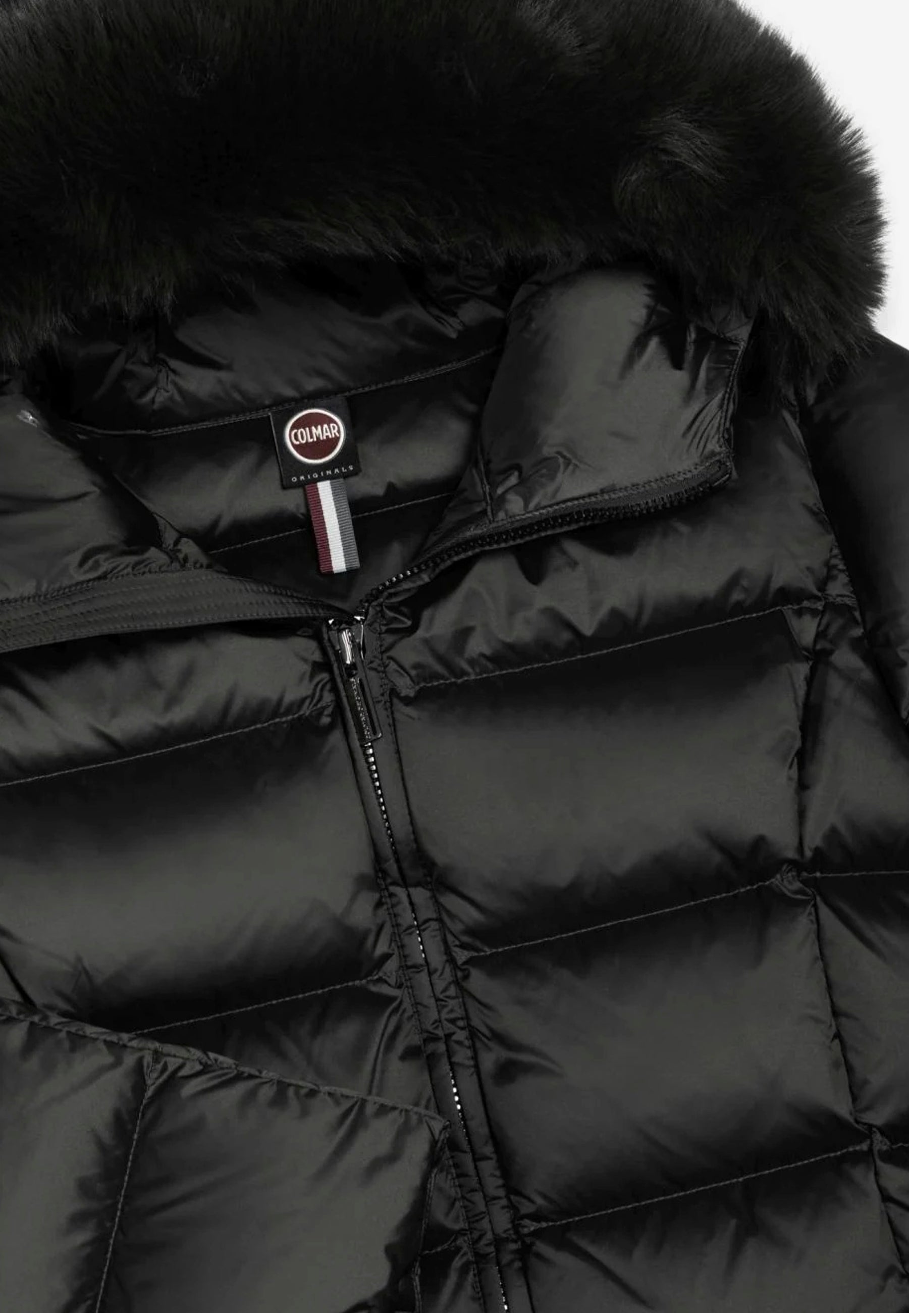 Colmar Piumino Donna Nero con Cappuccio e Pelliccia Sintetica