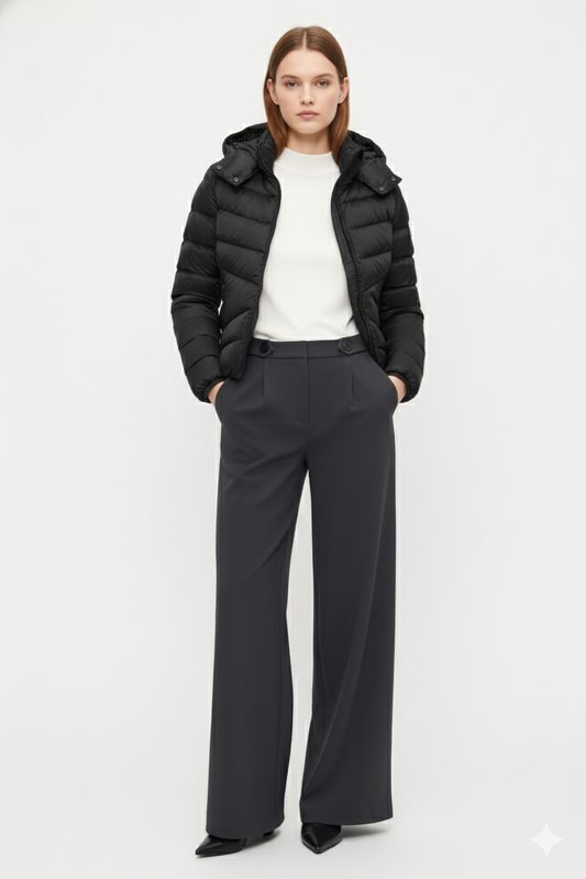 Colmar Piumino Donna Nero Trapuntato con Cappuccio