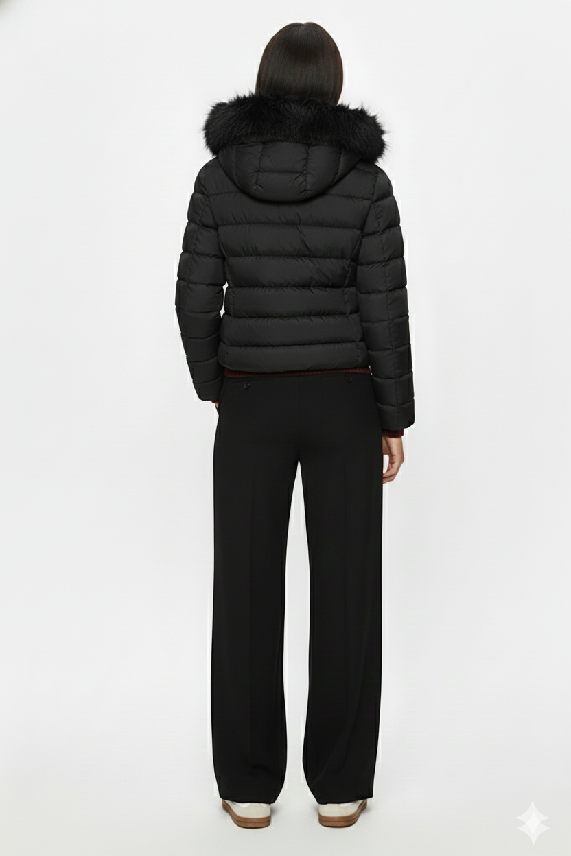 Colmar Piumino da Donna Nero Imbottito con Cappuccio