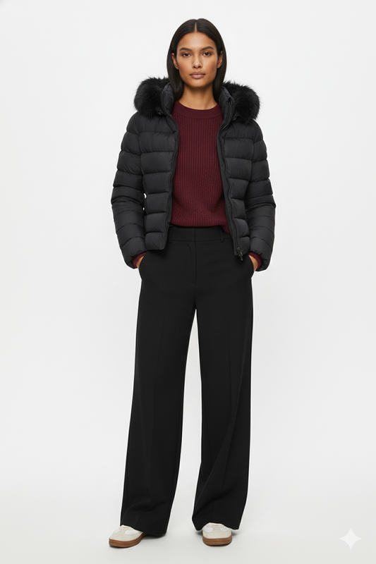 Colmar Piumino da Donna Nero Imbottito con Cappuccio