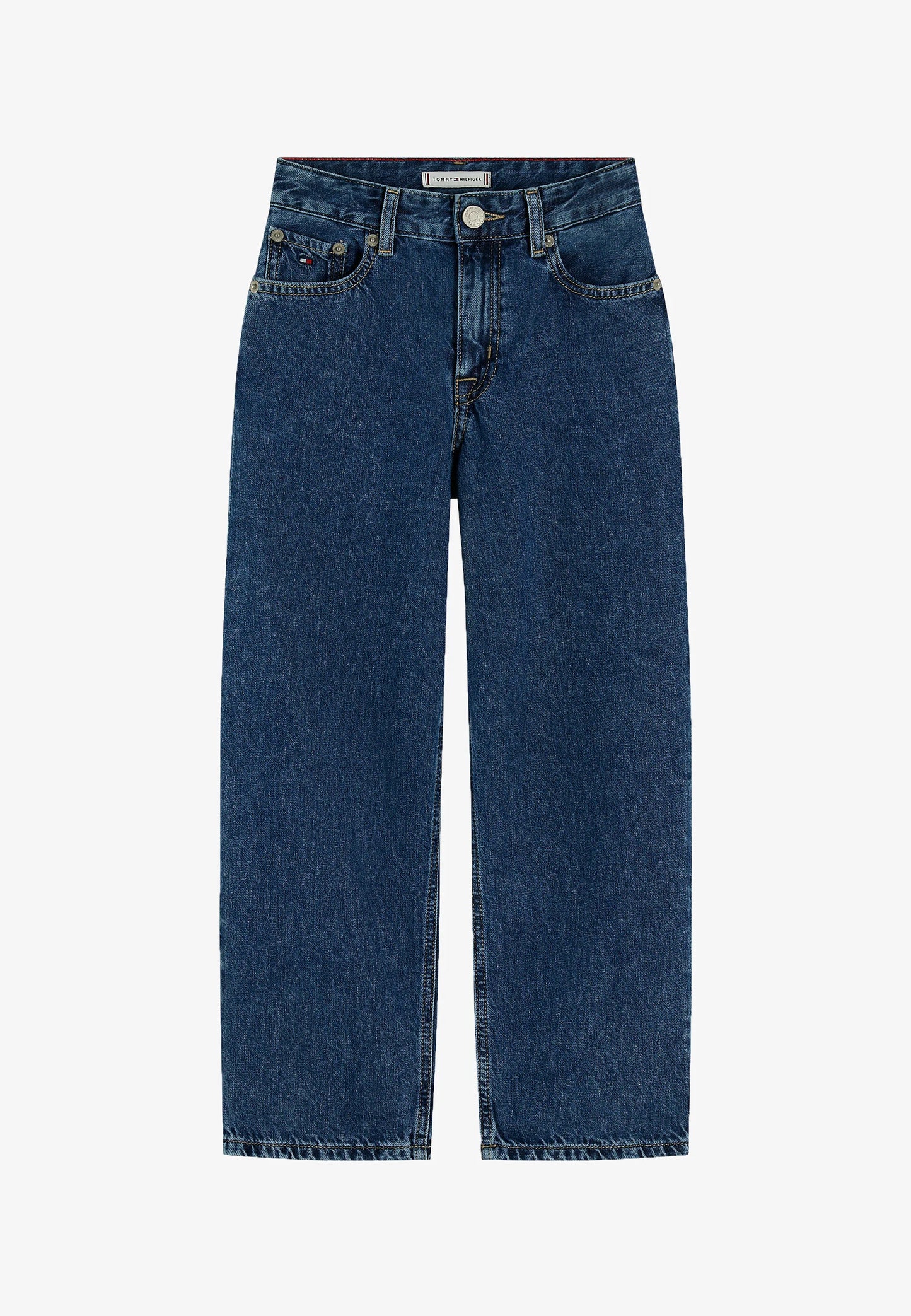 TOMMY HILFIGER JEANS DENIM BAGGY CON LOGO BANDIERA SULLA CINTURA DIETRO Bambini e ragazzi KB0KB105971A4.DENIM_