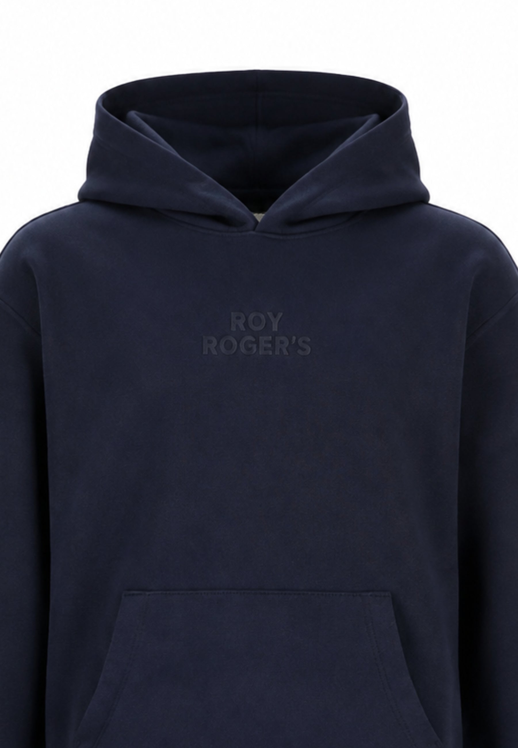 Roy Roger's felpa BLU CON CAPPUCCIO E LOGO GOMMATO TONO SU TONO Bambini e ragazzi rz483/00-blu_