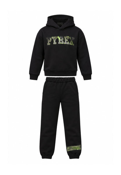 Pyrex COMPLETO NERO CON FELPA CON CAPPUCCIO Bambini e ragazzi 26IPK46224.NE_