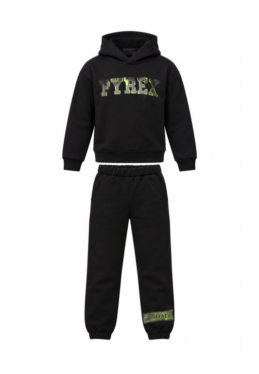Pyrex COMPLETO NERO CON FELPA CON CAPPUCCIO Bambini e ragazzi 26IPK46224.NE_