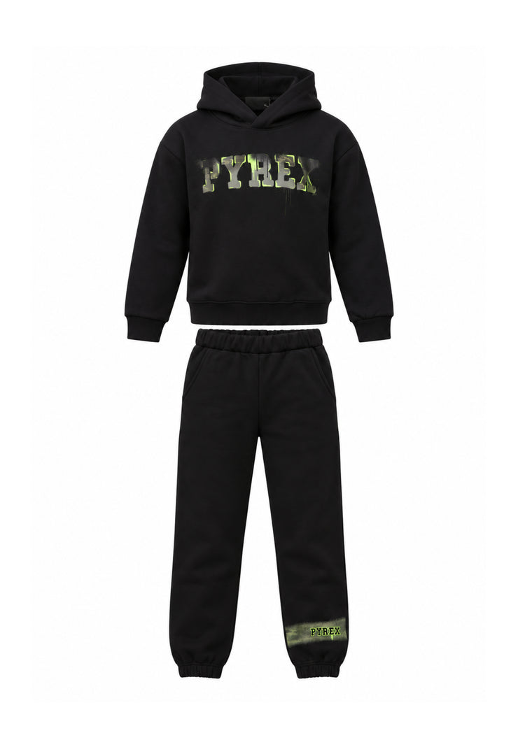 Pyrex COMPLETO NERO CON FELPA CON CAPPUCCIO Bambini e ragazzi 26IPK46224.NE_