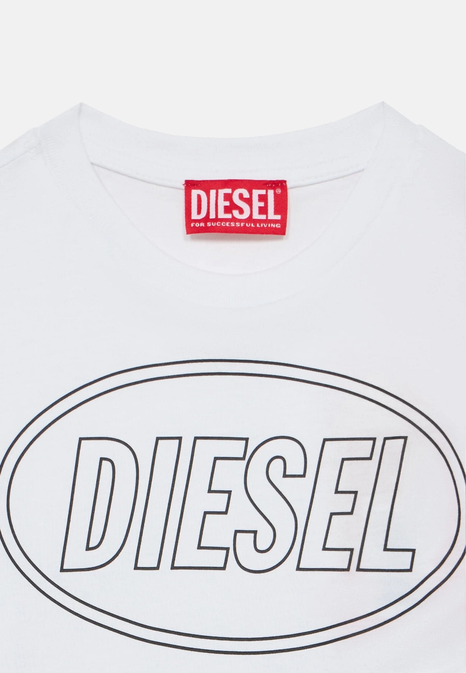 Diesel Tshirt Bianca Bambino In Cotone Maniche Corte Scuola PE26
