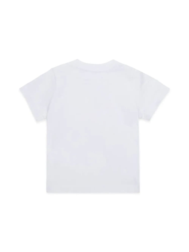Dsquared tshirt infant bianca con logo foglia davanti Bambino