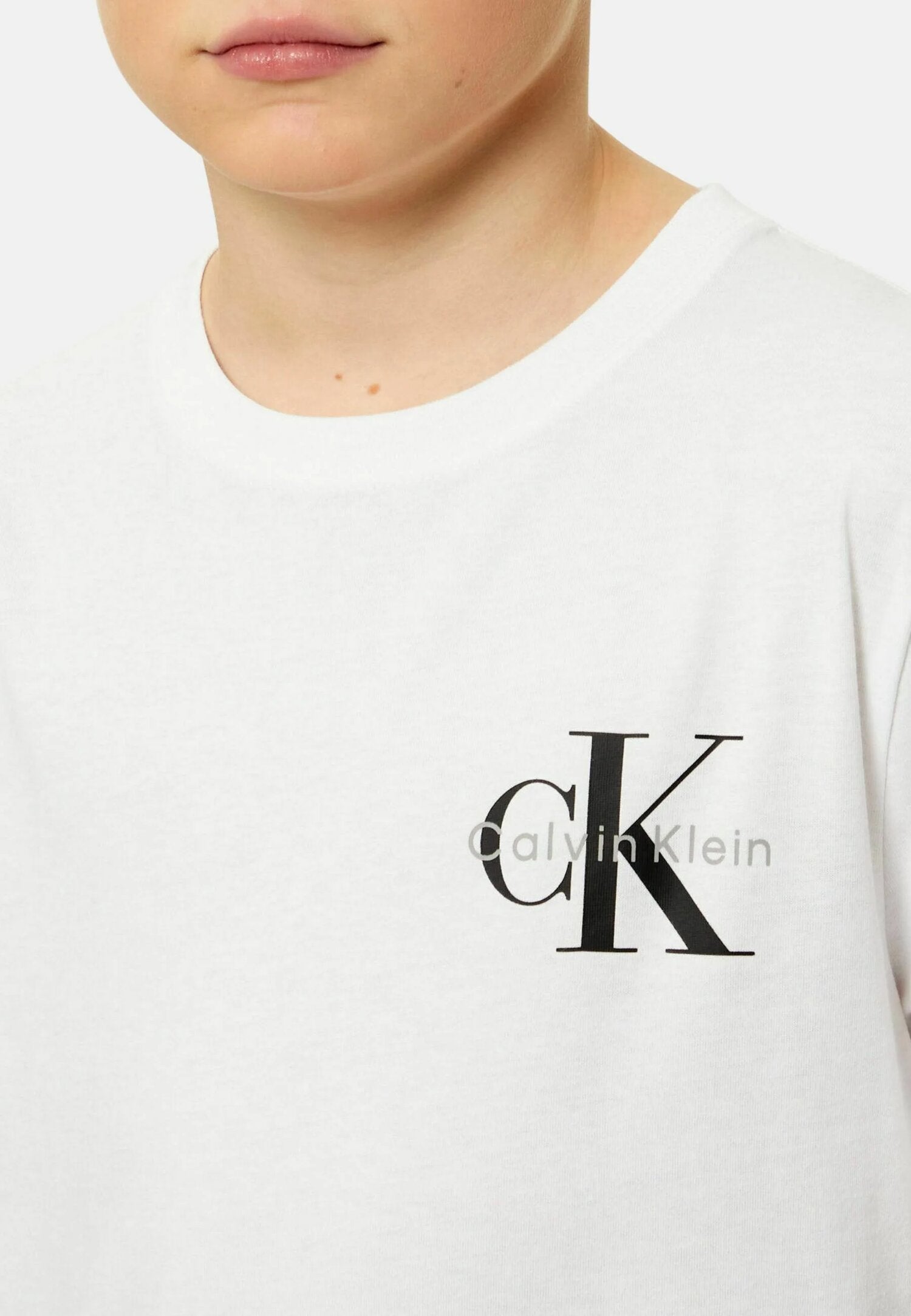 Calvin Klein Tshirt Bianca Logo Piccolo Bambino Bambino LV1CKSJA32YAF_
