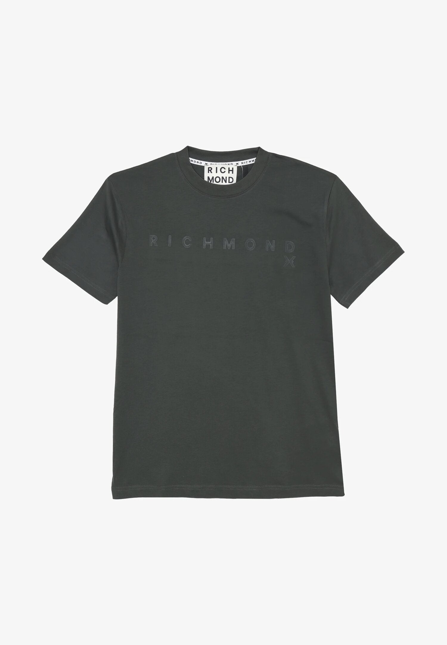 John Richmond t Shirt Verde Uomo Basic In Jersey Maniche Corte Quotidiano AI25
