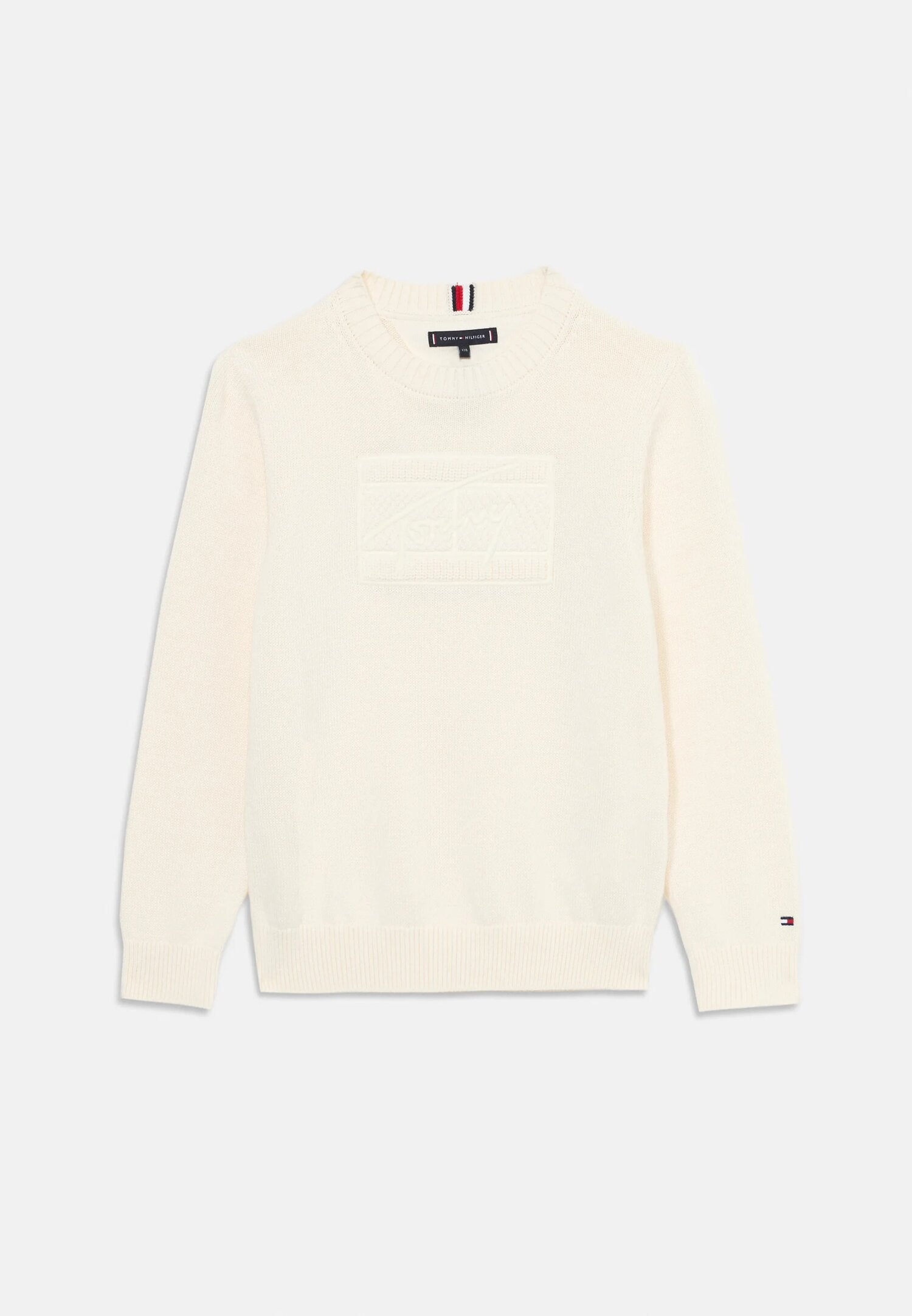 Tommy Hilfiger Maglione Panna Bambino In Cotone Scollo Tondo | Quotidiano AI 25 | CammarataMode