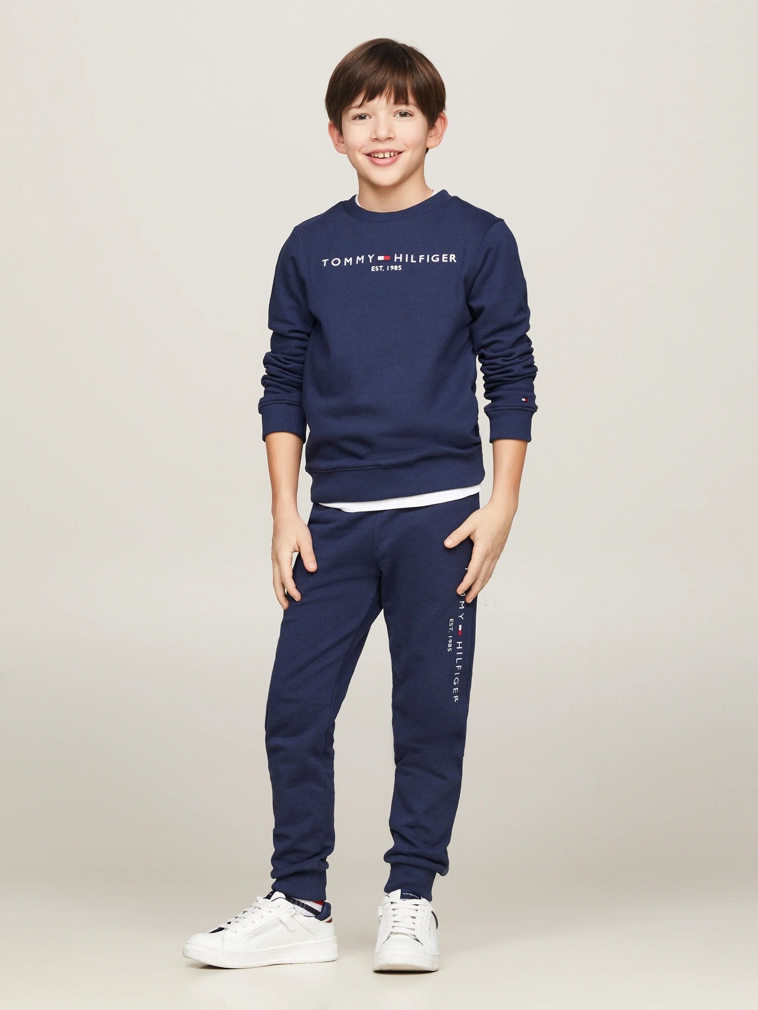 Tommy Hilfiger Felpa Nera Con Logo Centrale Bambino KS0KS00212C87NEO_