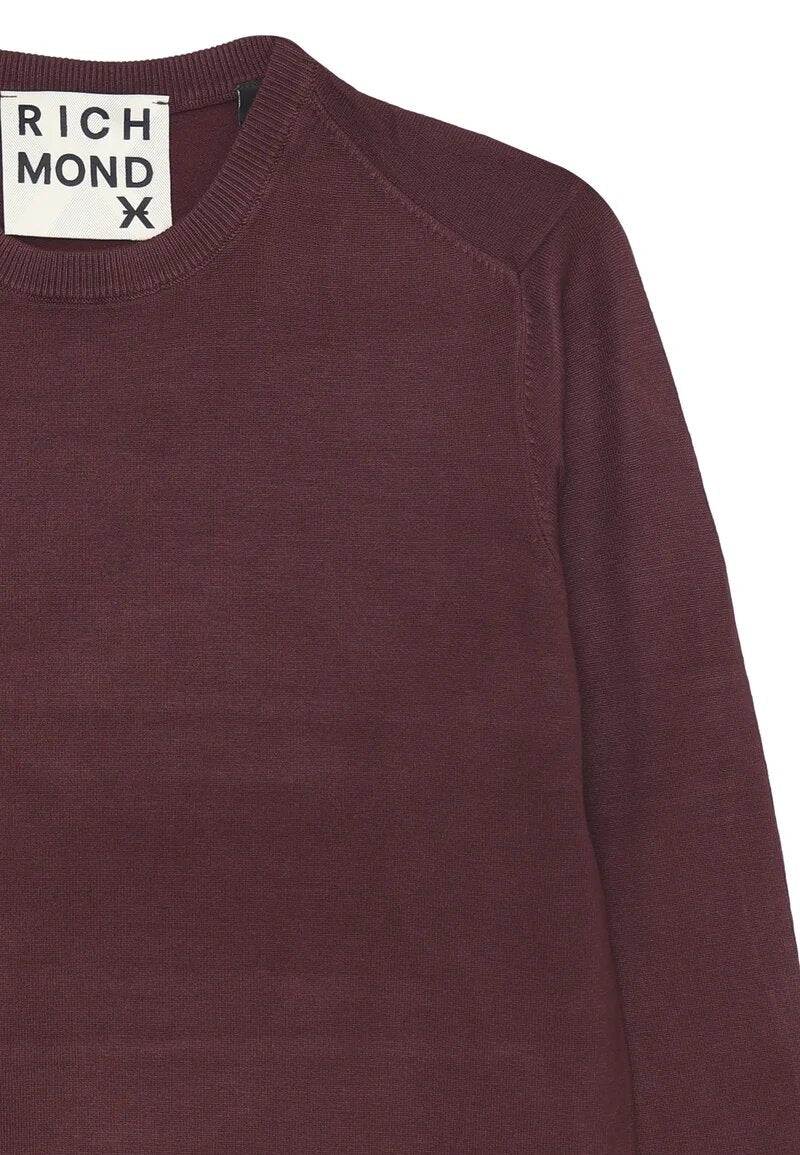 John Richmond felpa uomo berry in misto viscosa con logo - BORDÒ | CammarataMode