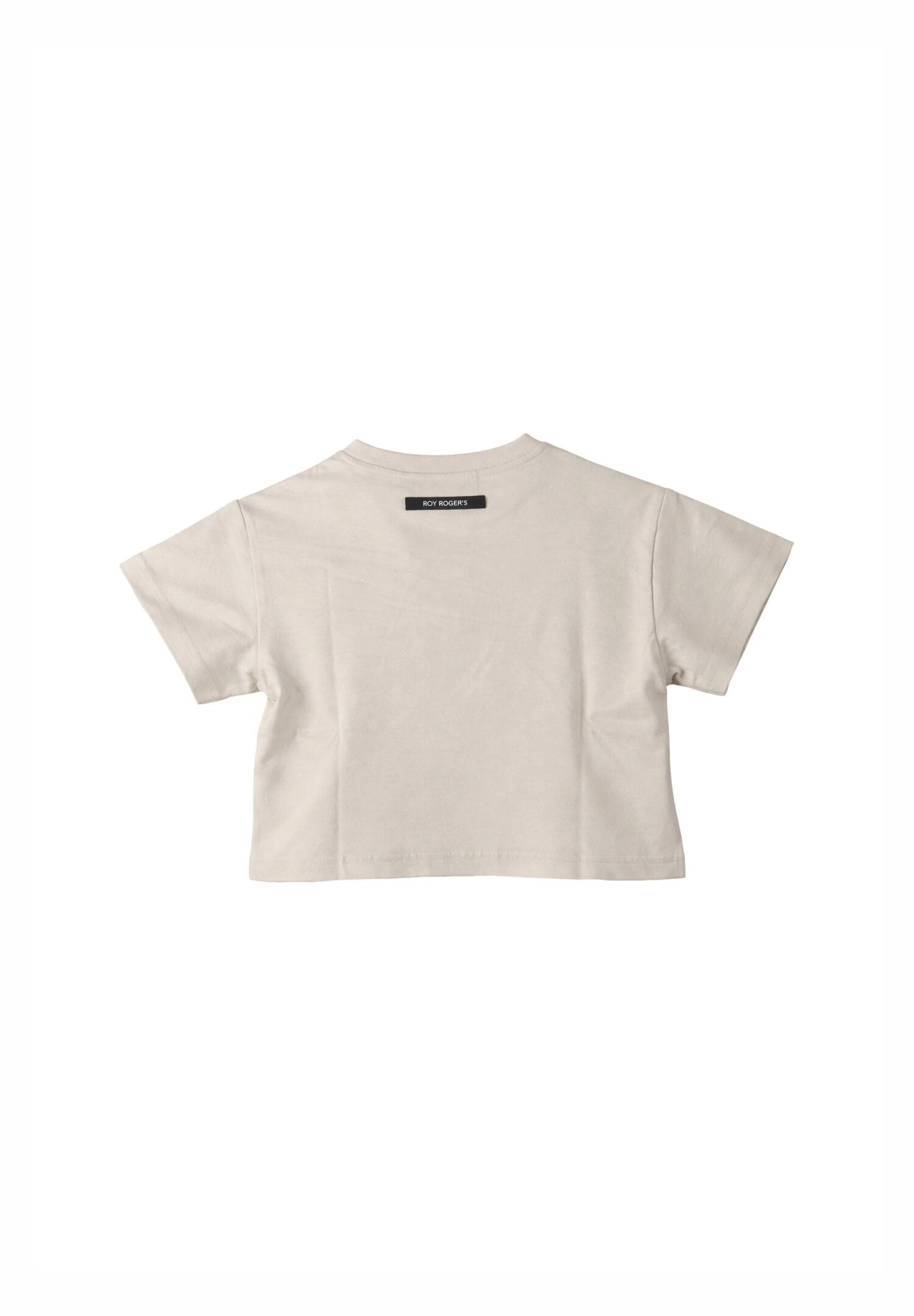 Roy Roger's Tshirt Corta Beige Logo Ricamato Bambina RG176_