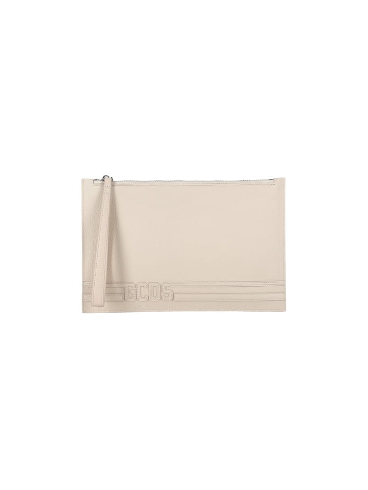 Gcds pochette crema donna mini logo | Misure: 28 x 18 cm