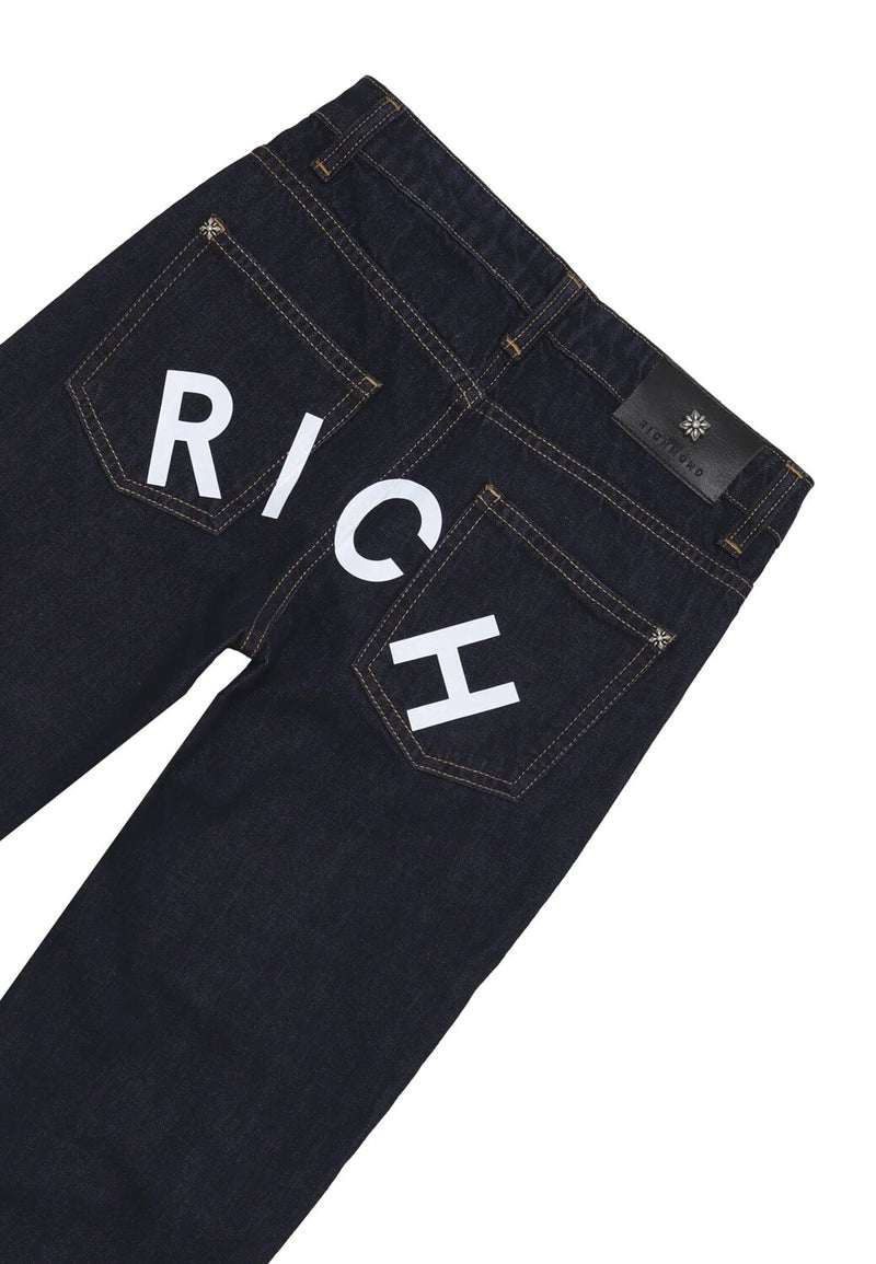 John Richmond Jeans Bambino a Sigaretta – Denim Blu con Logo RICH - DENIM SCURO | CammarataMode