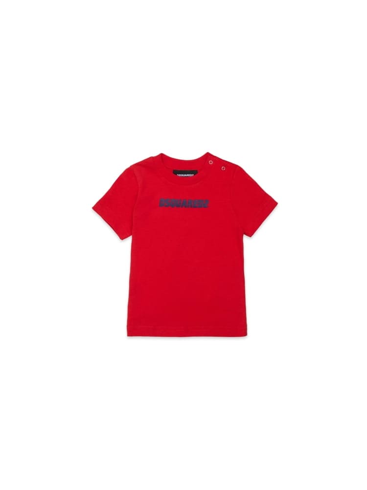 Dsquared t-shirt infant in cotone rosso con logo Bambino