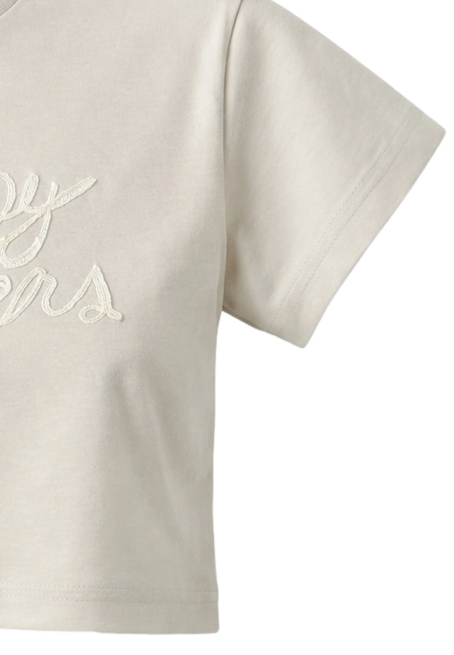 Roy Roger's Tshirt Corta Beige Logo Ricamato Bambina RG176_