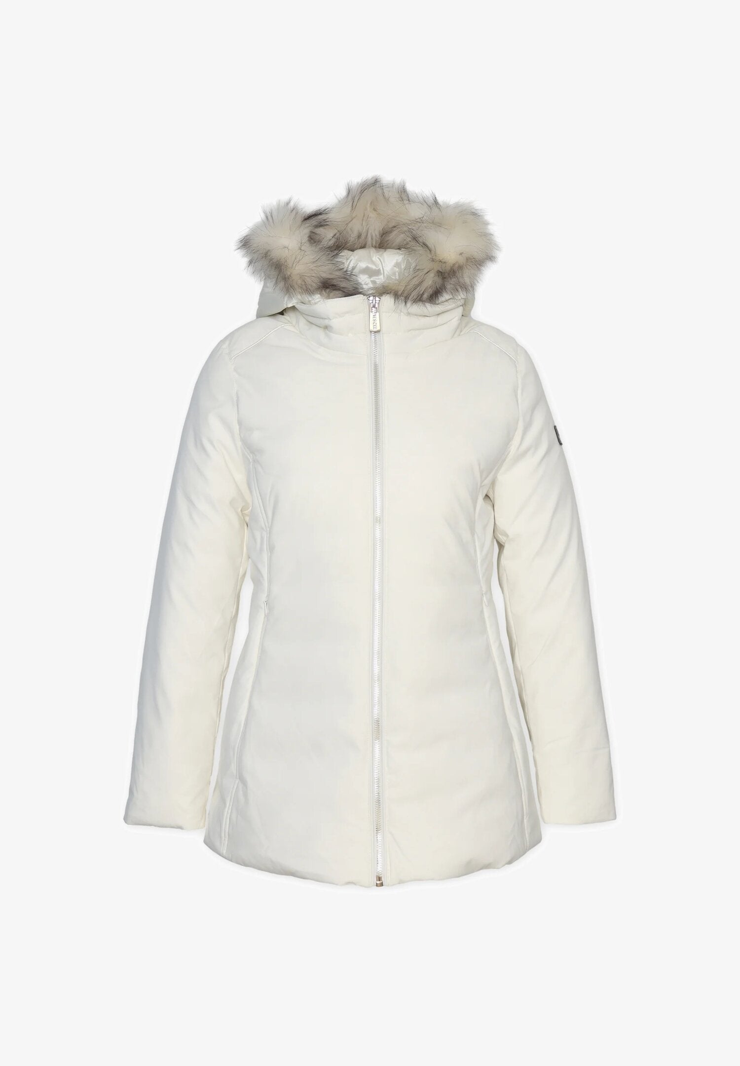 Giacca Bambina Yes Zee Avorio 2-16 Anni con Cappuccio Staccabile in Piuma