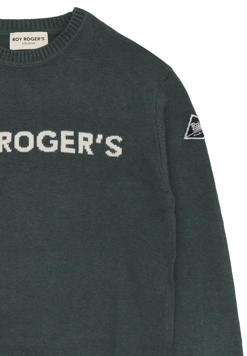 Roy Rogers maglione bambino e ragazzo verde cotone e lana logo