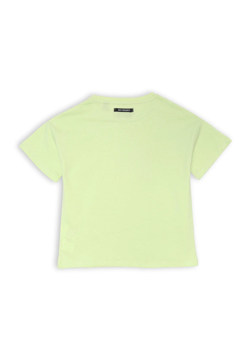 Roy Rogers - T-shirt verde lime bambina con logo strass - Primavera Estate - VLIME | CammarataMode