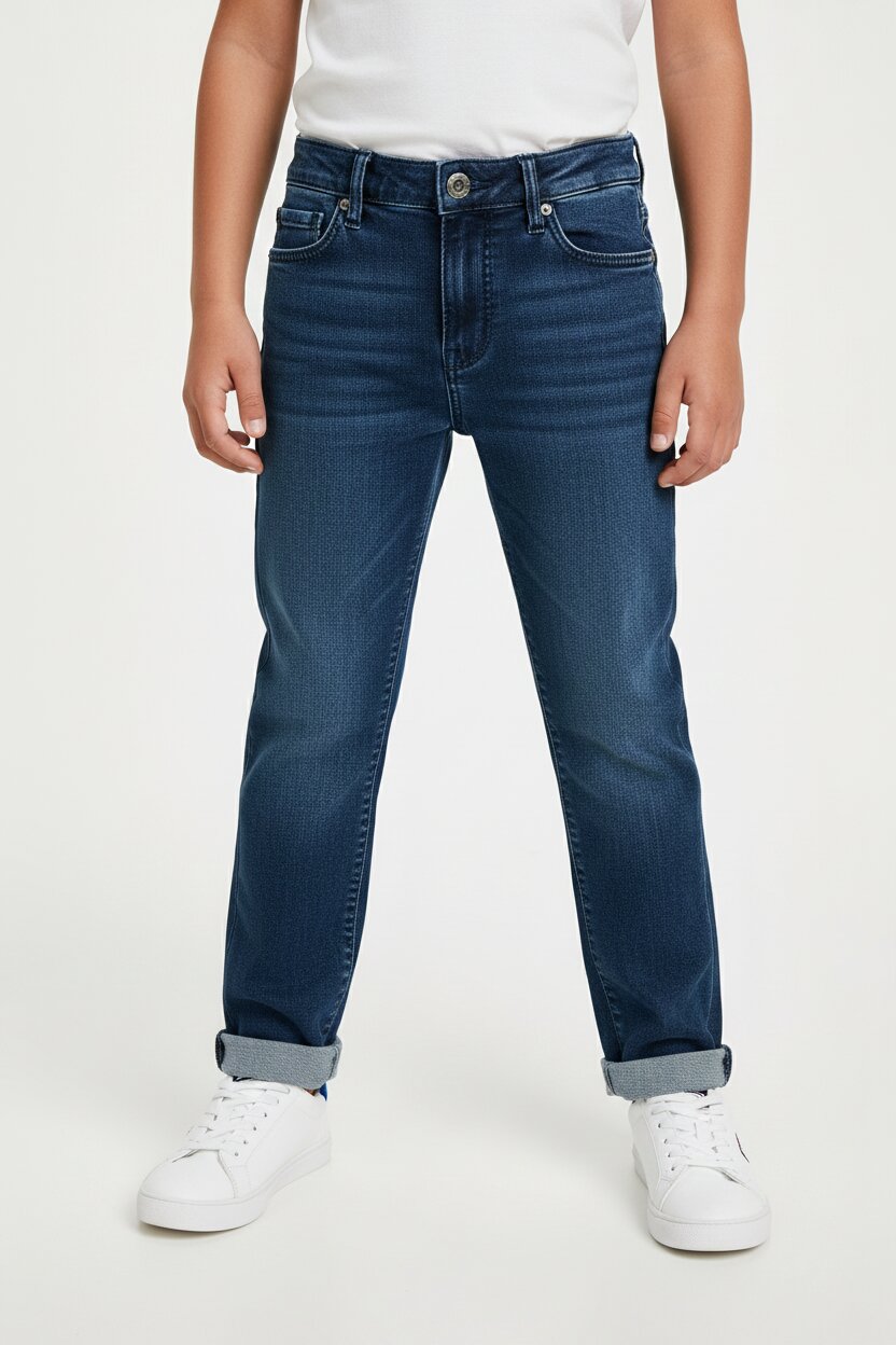 Tommy Hilfiger Jeans Blu Bambino In Denim Vita Regolabile Quotidiano PE26