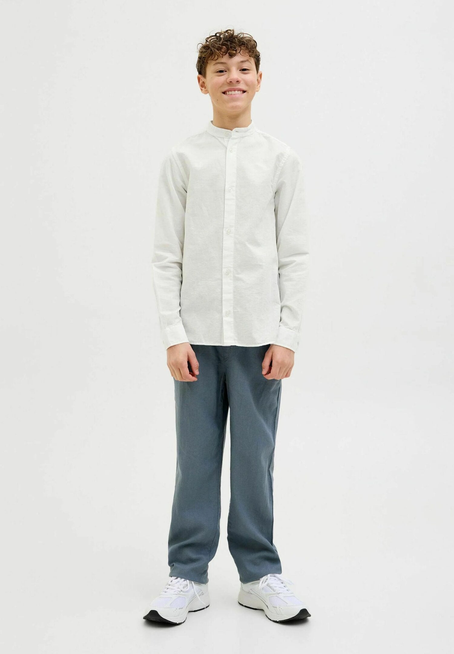 Camicia misto lino bianca Jack & Jones Kids bambino primavera estate 2025 | CammarataMode