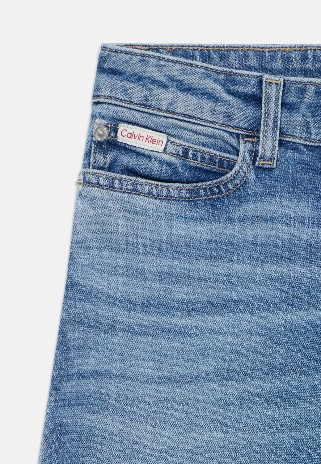 Calvin Klein Jeans Blu Denin Bambina In Cotone Vita Regolabile Sportivo AI25