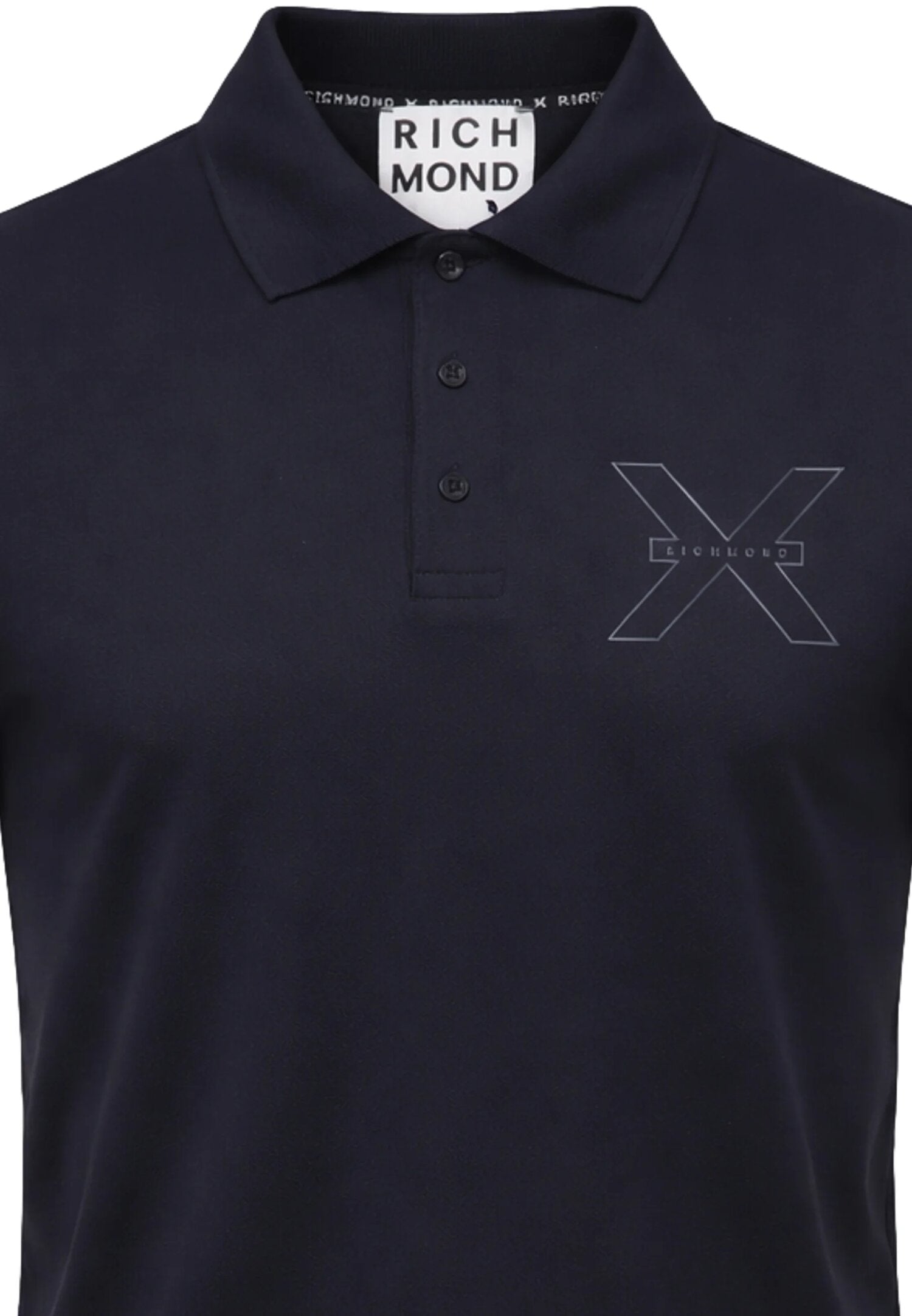 John Richmond Polo Blu Navy Logo x Uomo Maniche Corte - UMP26026PO_