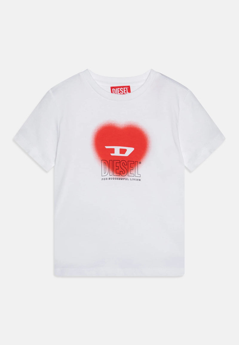 Diesel T Shirt Girl White Logo Print - WHITE | CammarataMode