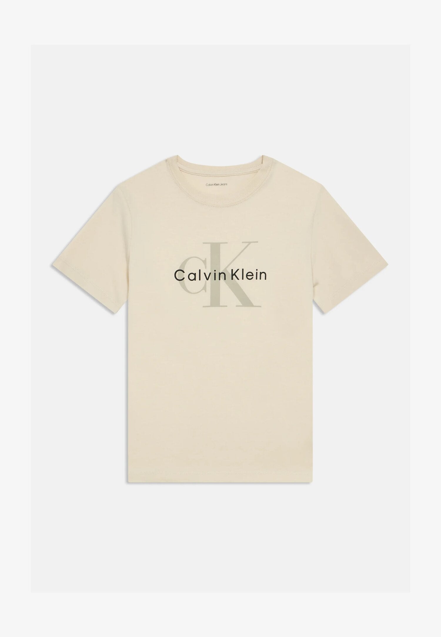 Calvin Klein Tshirt Avorio Bambino In Jersey Maniche Corte Sportivo PE26