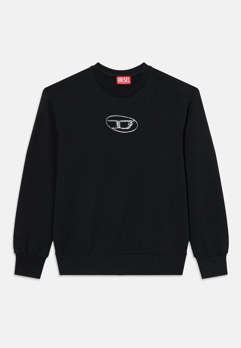 Diesel felpa bambino ragazzo nera girocollo cotone logo stampato - NERO | CammarataMode