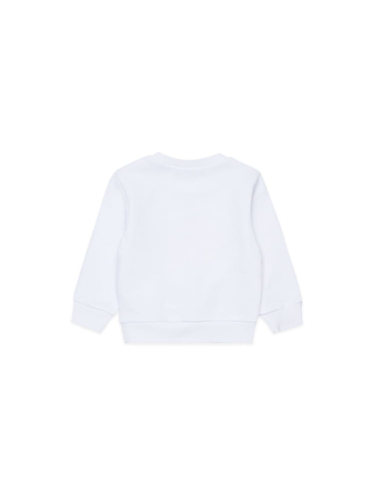 Dsquared felpa infant girocollo con logo in cotone bianco Bambino