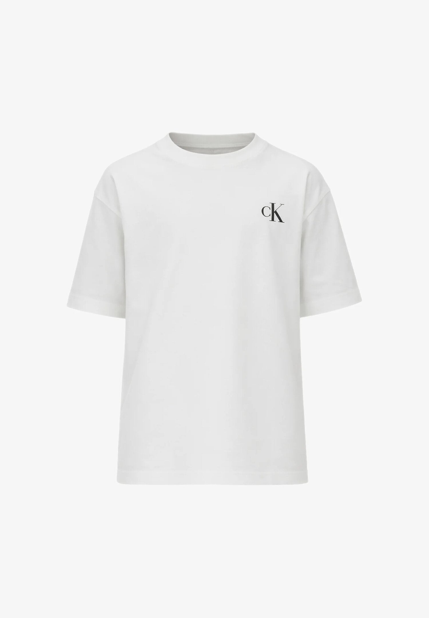 Calvin Klein Tshirt Bianca Stampa Dietro Bambino Bambino LVCKSJA05BYAF_