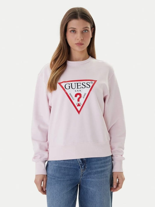 Guess felpa rosa donna con logo